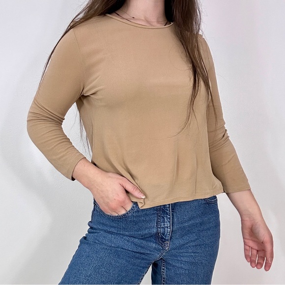 *Anne Klein Tan Sheer Long Sleeve - Picture 3 of 7